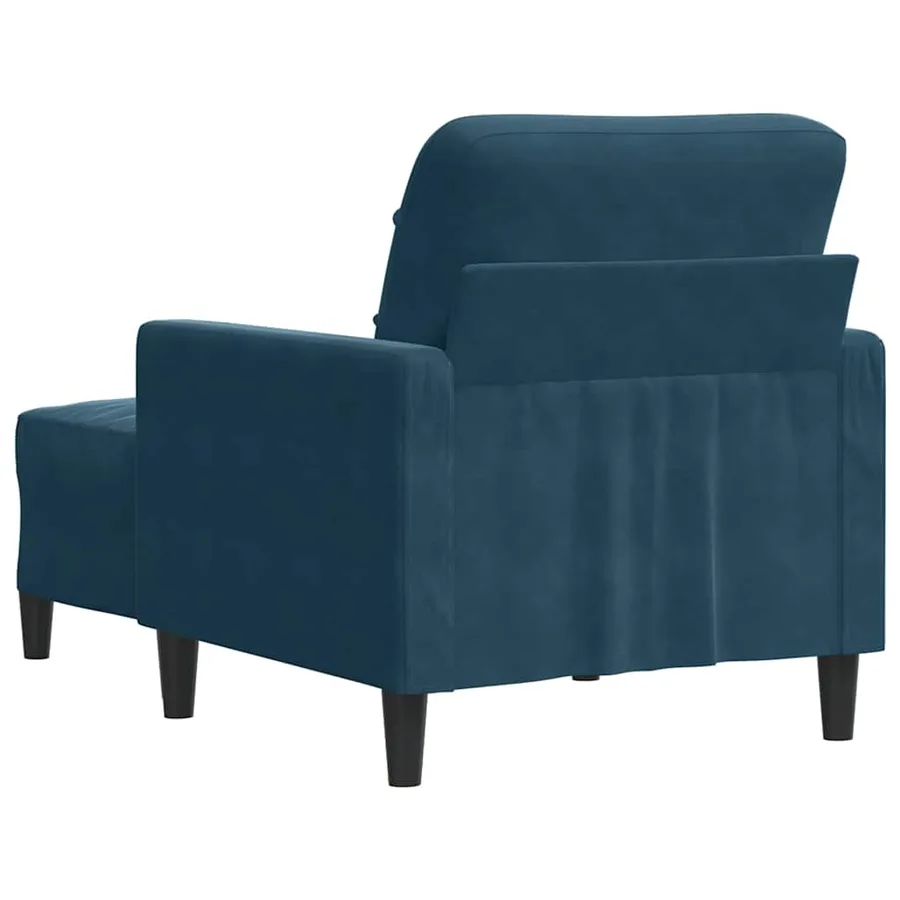 Fauteuil avec repose-pied Bleu 60 cm Velours - 5