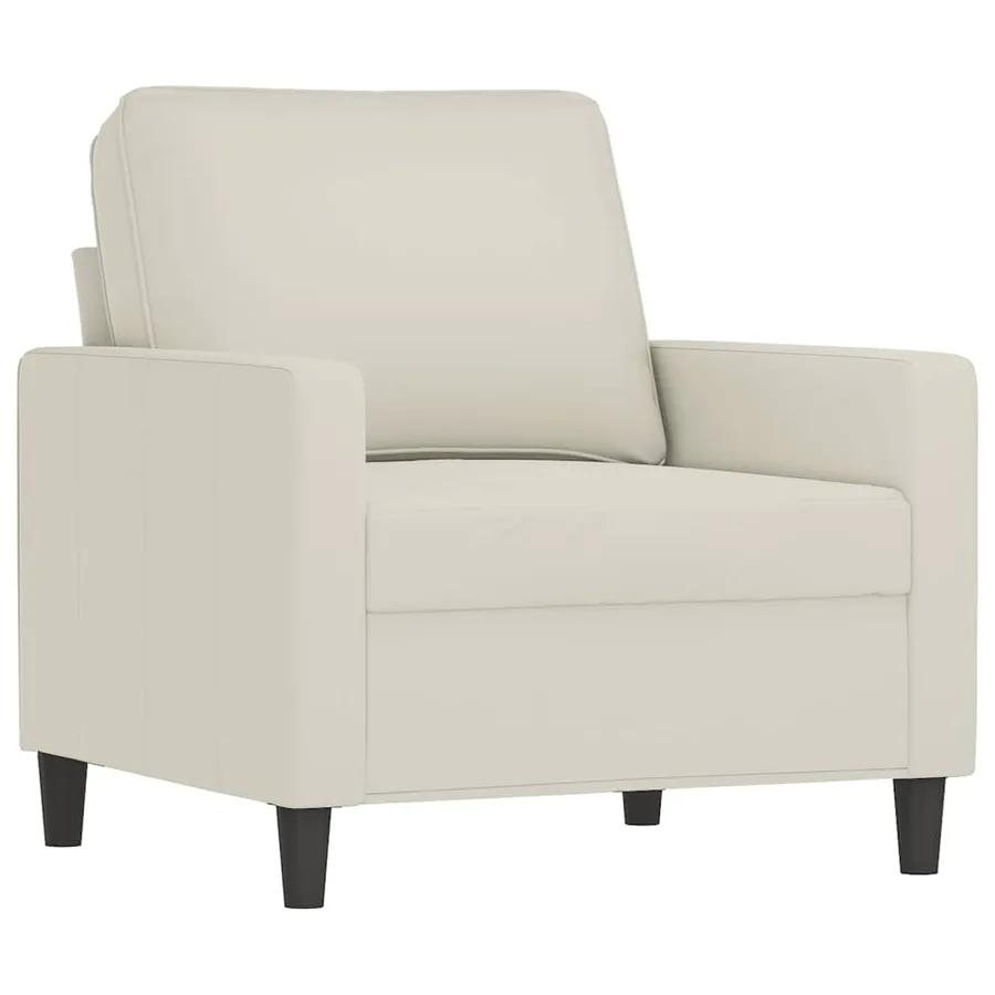 Fauteuil avec repose-pied Crème 60 cm Velours - 4