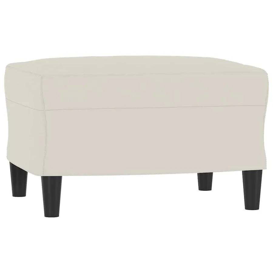 Fauteuil avec repose-pied Crème 60 cm Velours - 5