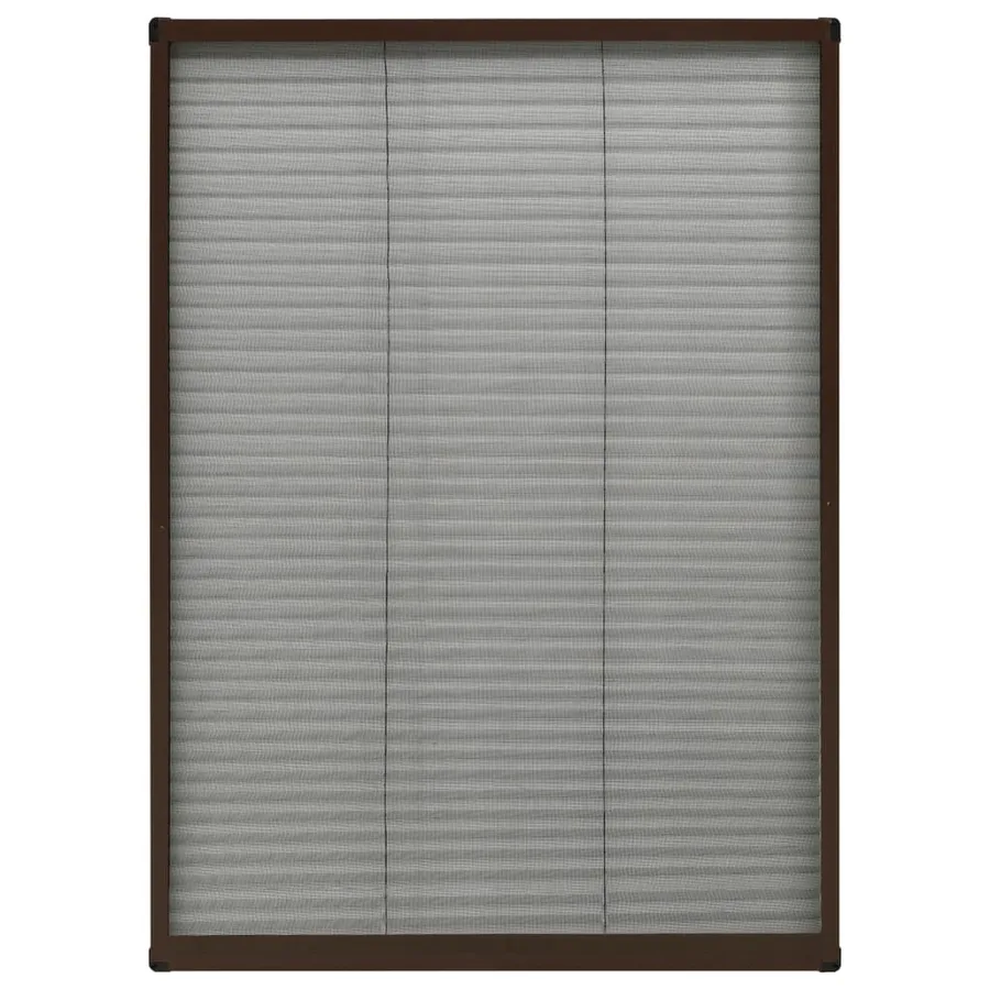 Moustiquaire plissée pour fenêtre Aluminium Marron 80x120 cm - 2