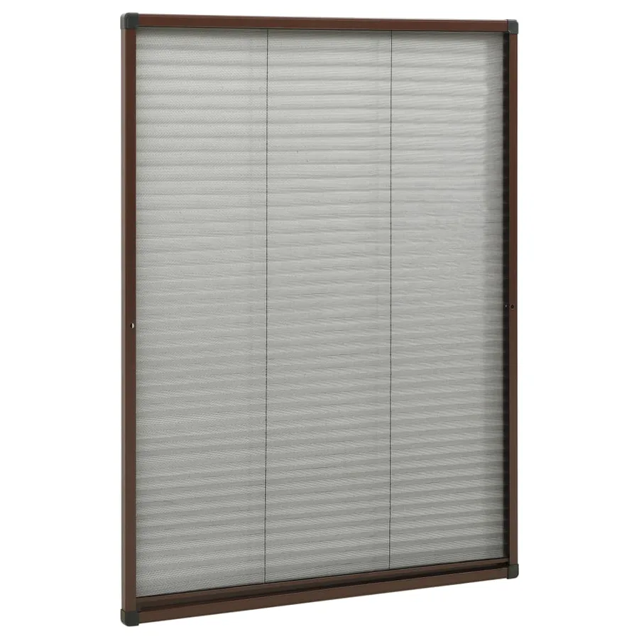 Moustiquaire plissée pour fenêtre Aluminium Marron 80x120 cm - 3