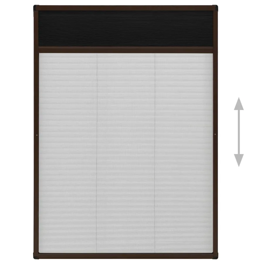 Moustiquaire plissée pour fenêtre Aluminium Marron 80x120 cm - 5