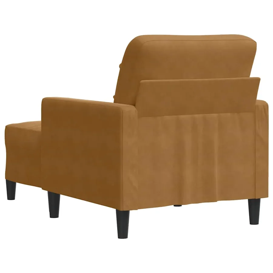Fauteuil avec repose-pied Marron 60 cm Velours - 5
