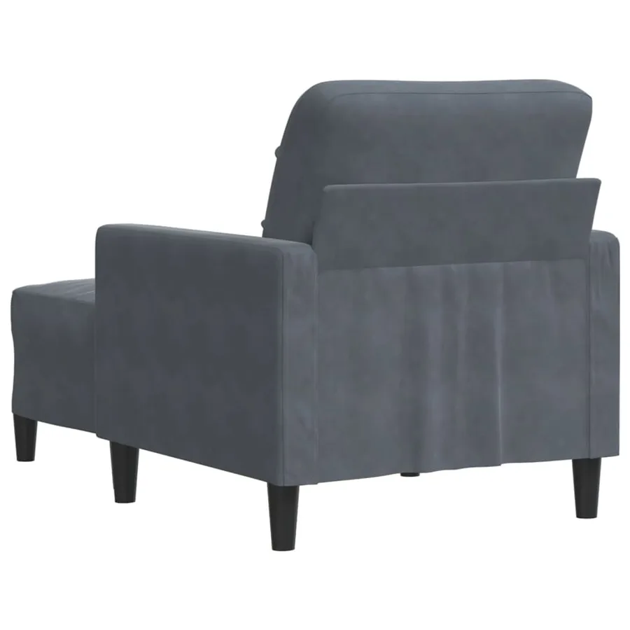 Fauteuil avec repose-pied Gris foncé 60 cm Velours - 5