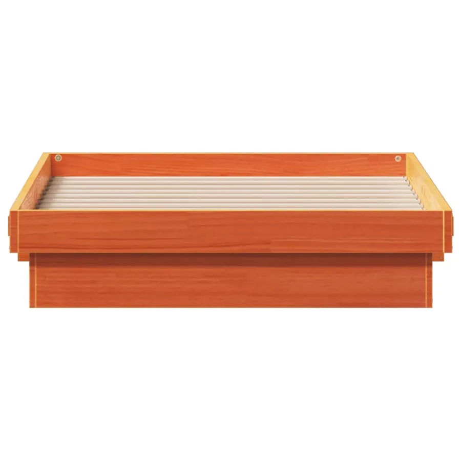 Cadre de lit à LED sans matelas 75x190 cm bois massif - 7