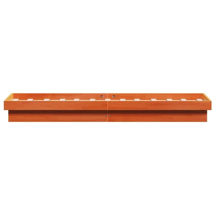 Cadre de lit à LED sans matelas 75x190 cm bois massif - 8