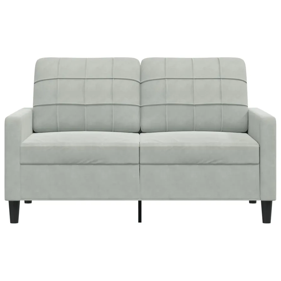 Canapé à 2 places Gris clair 120 cm Velours - 4