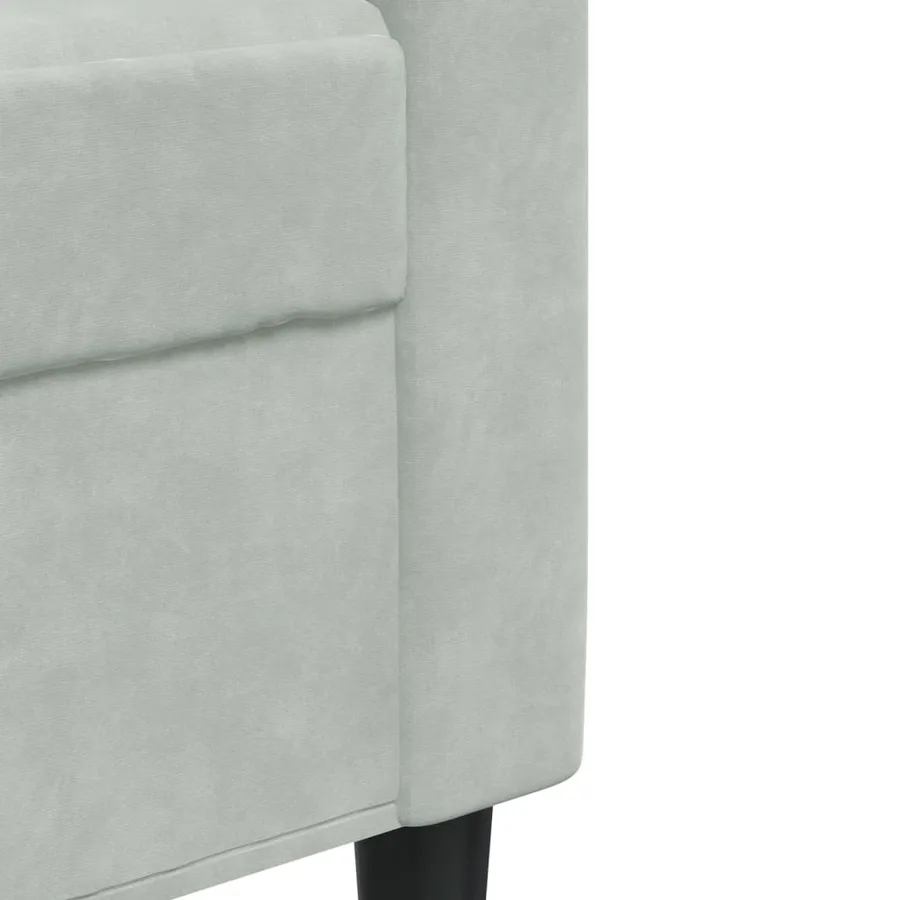 Canapé à 2 places Gris clair 120 cm Velours - 7