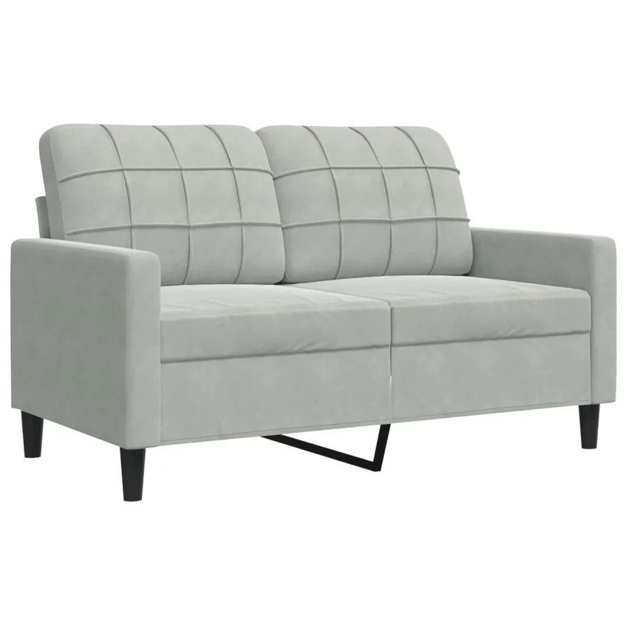 Ensemble de canapés 4 pcs avec coussins Gris clair Velours - 5