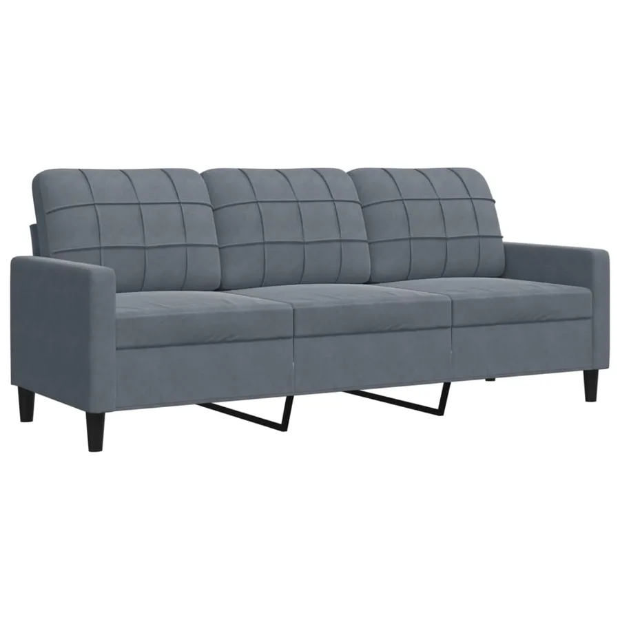 Ensemble de canapés 2 pcs avec coussins et traversins velours - 4