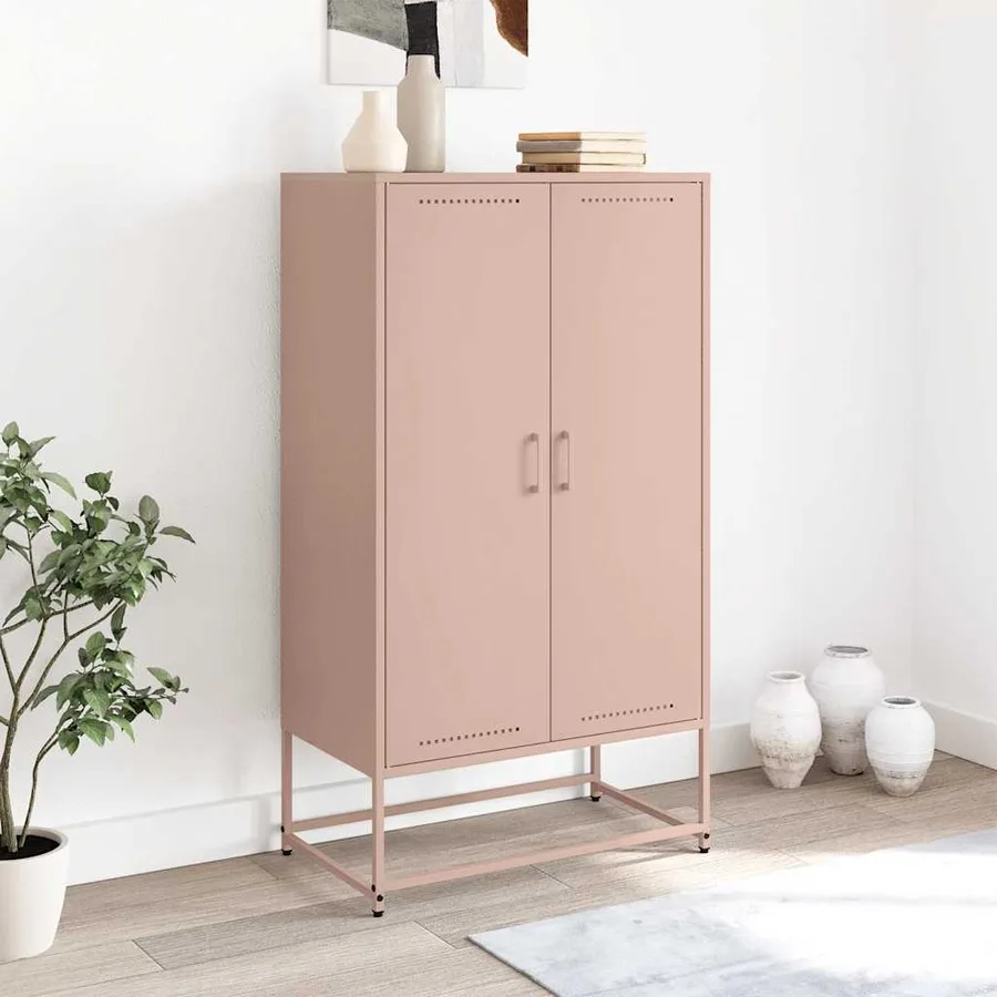 Buffet haut rose 68,5x38,5x123,5 cm acier - 3