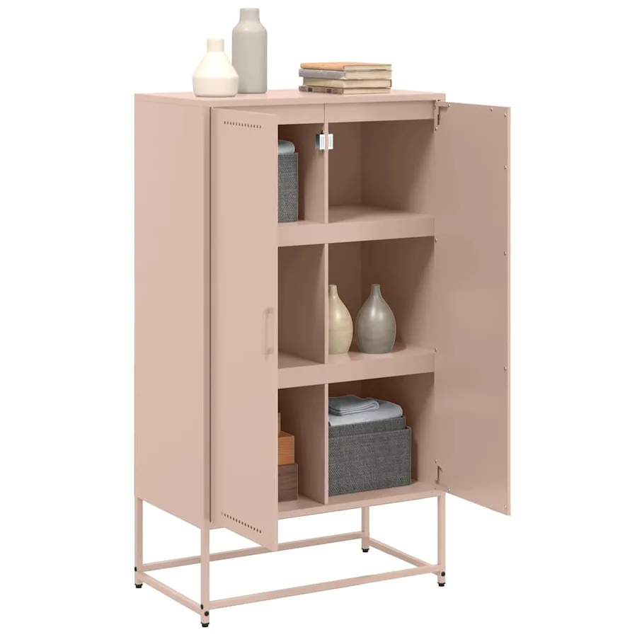 Buffet haut rose 68,5x38,5x123,5 cm acier - 5