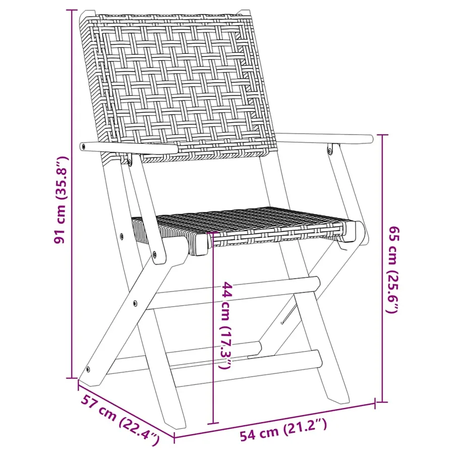 Ensemble à manger de jardin 7 pcs gris rotin et bois massif - 12