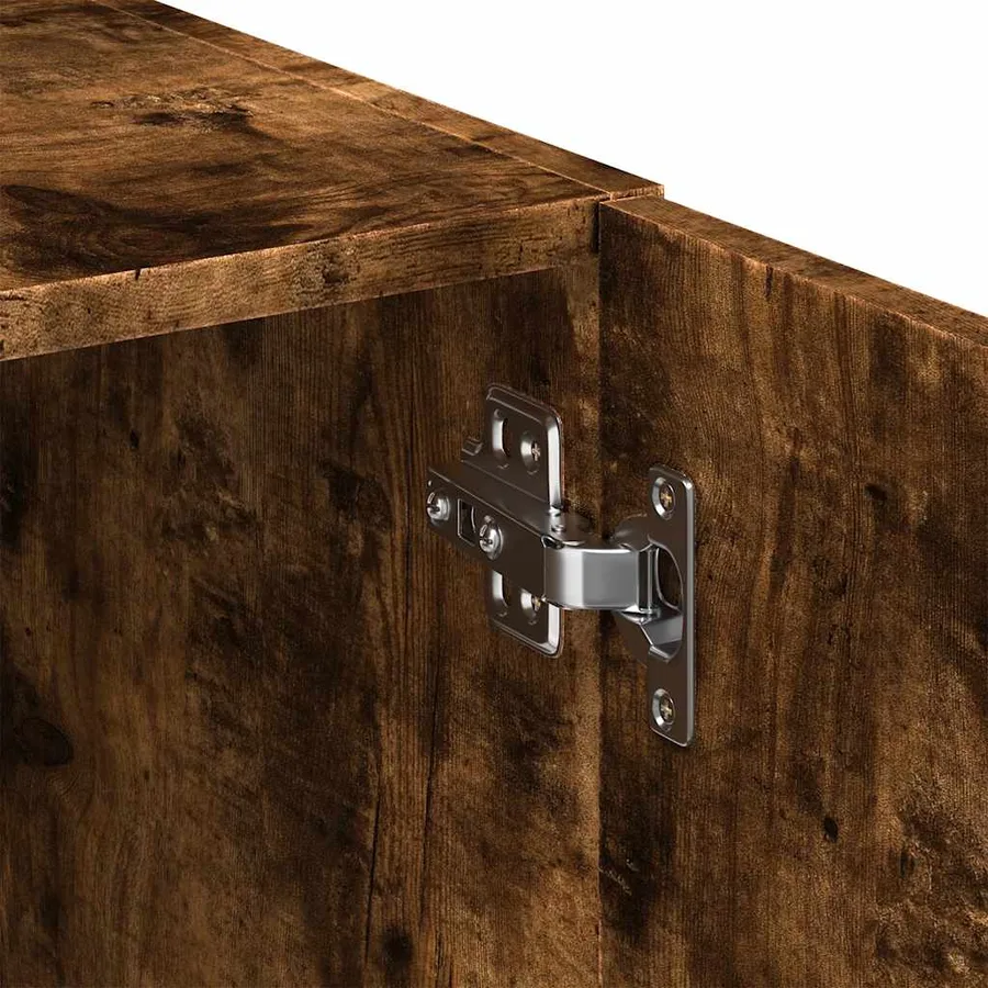 Armoire de rangement chêne fumé 70x42,5x225cm bois d'ingénierie - 11
