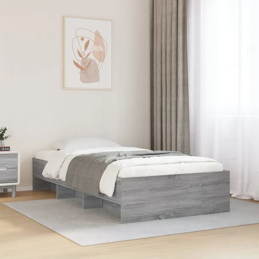 Cadre de lit sans matelas sonoma gris 100x200 cm