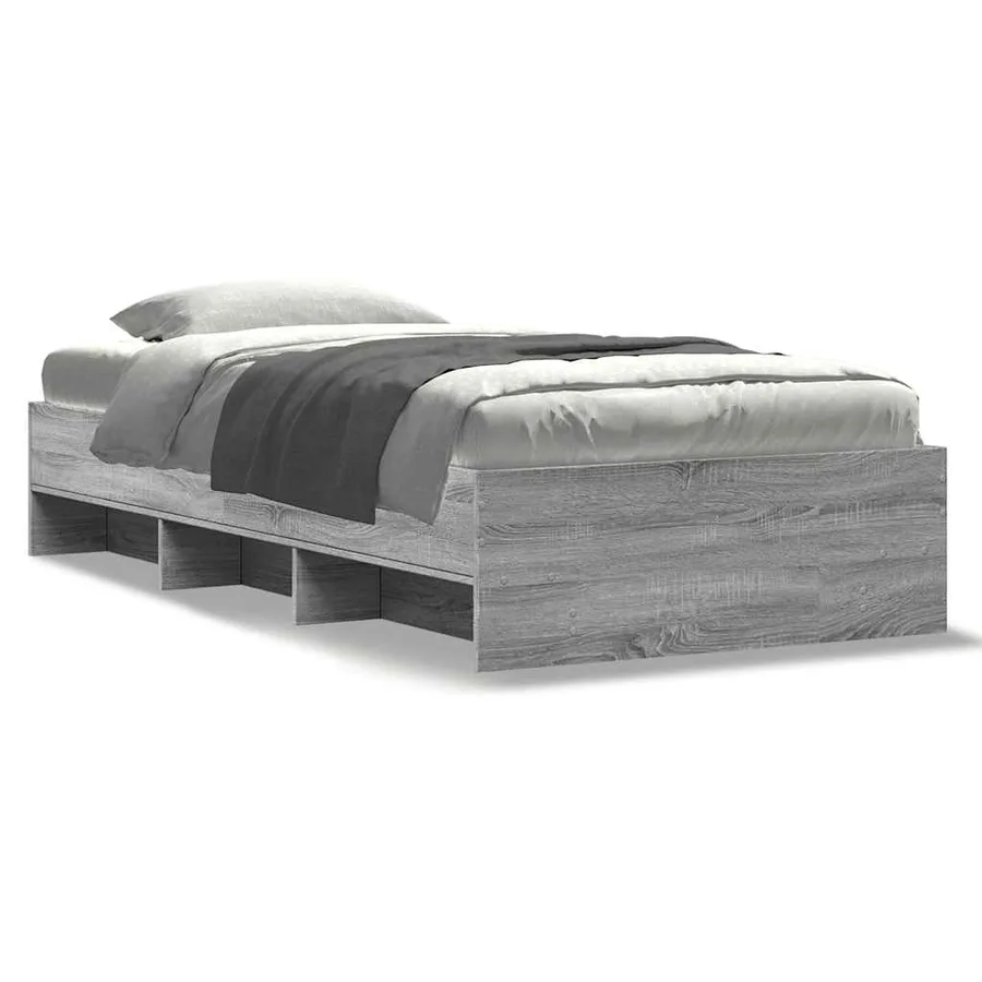 Cadre de lit sans matelas sonoma gris 100x200 cm - 2
