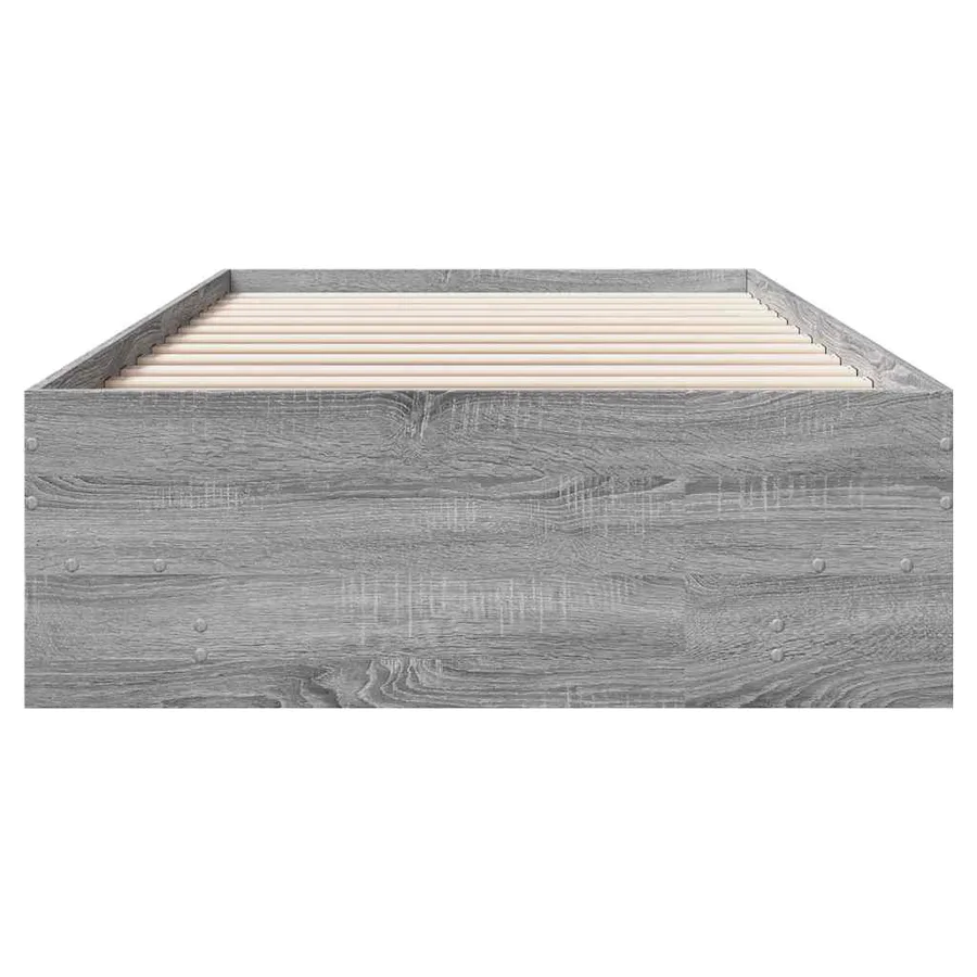 Cadre de lit sans matelas sonoma gris 100x200 cm - 5