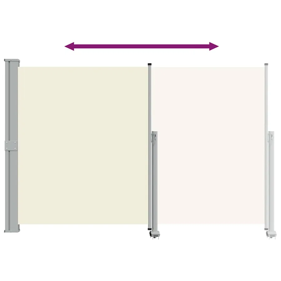 Auvent latéral rétractable de patio 160 x 300 cm Blanc cassé - 10