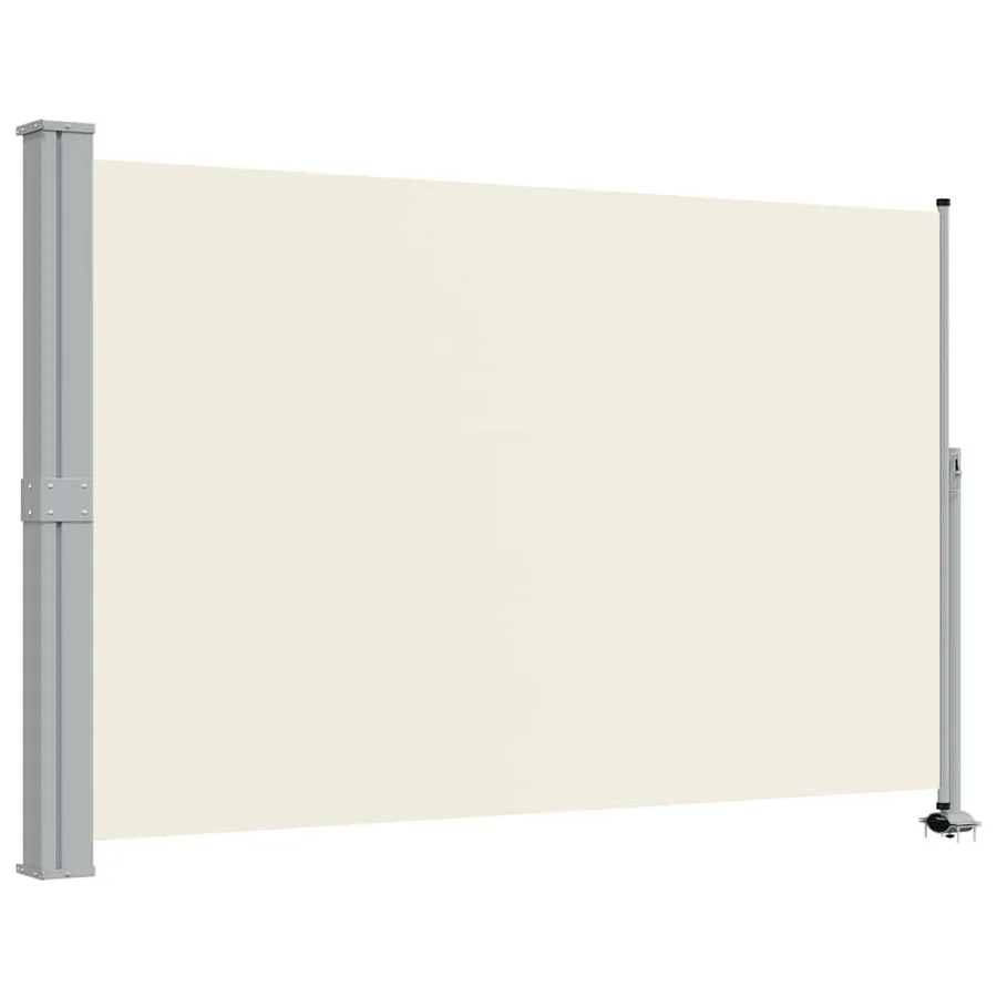 Retractable patio side awning 160 x 300 cm Off-white - 2