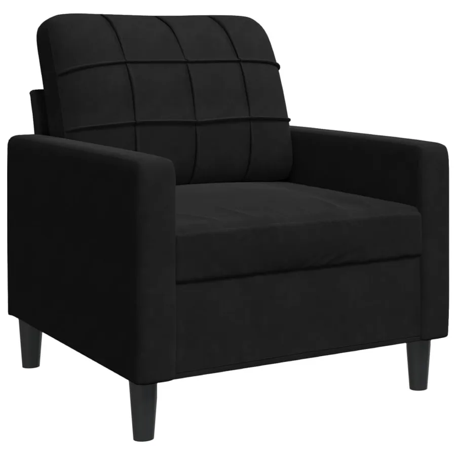 Fauteuil Noir 60 cm Velours - 2