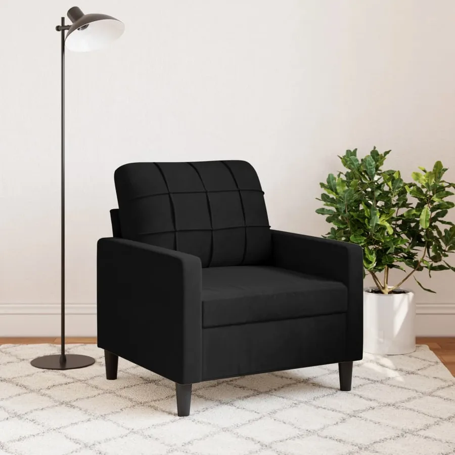 Fauteuil Noir 60 cm Velours - 3