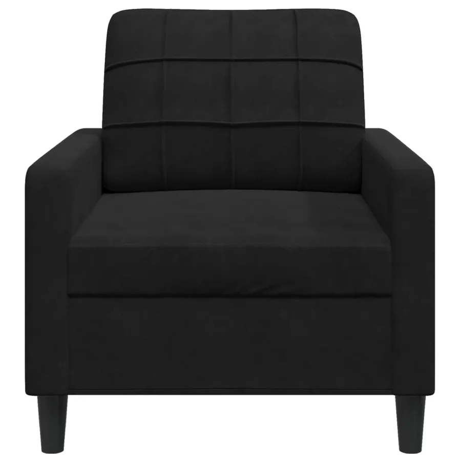 Fauteuil Noir 60 cm Velours - 4