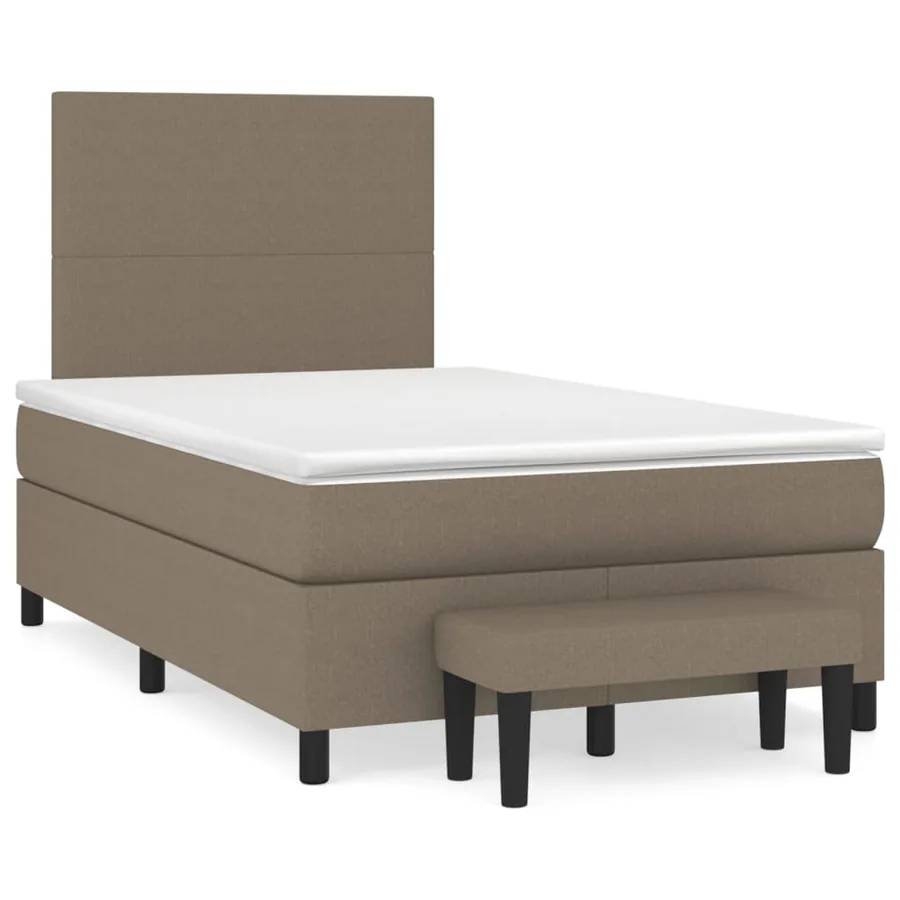 Sommier à lattes de lit avec matelas taupe 120x190 cm tissu