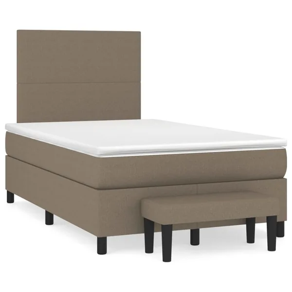 Sommier à lattes de lit avec matelas taupe 120x190 cm tissu