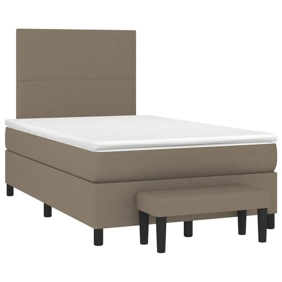 Sommier à lattes de lit avec matelas taupe 120x190 cm tissu - 2