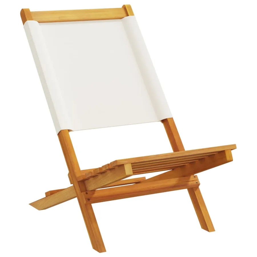 Chaises de jardin pliantes lot de 8 tissu et bois massif - 3