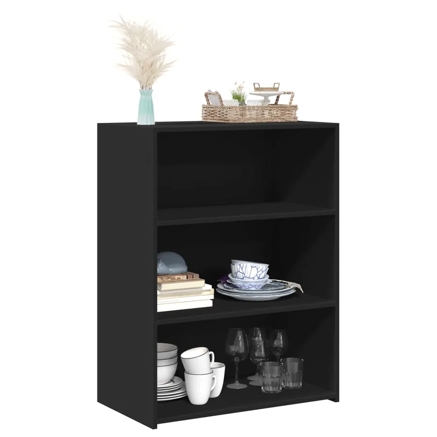 Buffet noir 70x41x93 cm bois d'ingénierie - 3