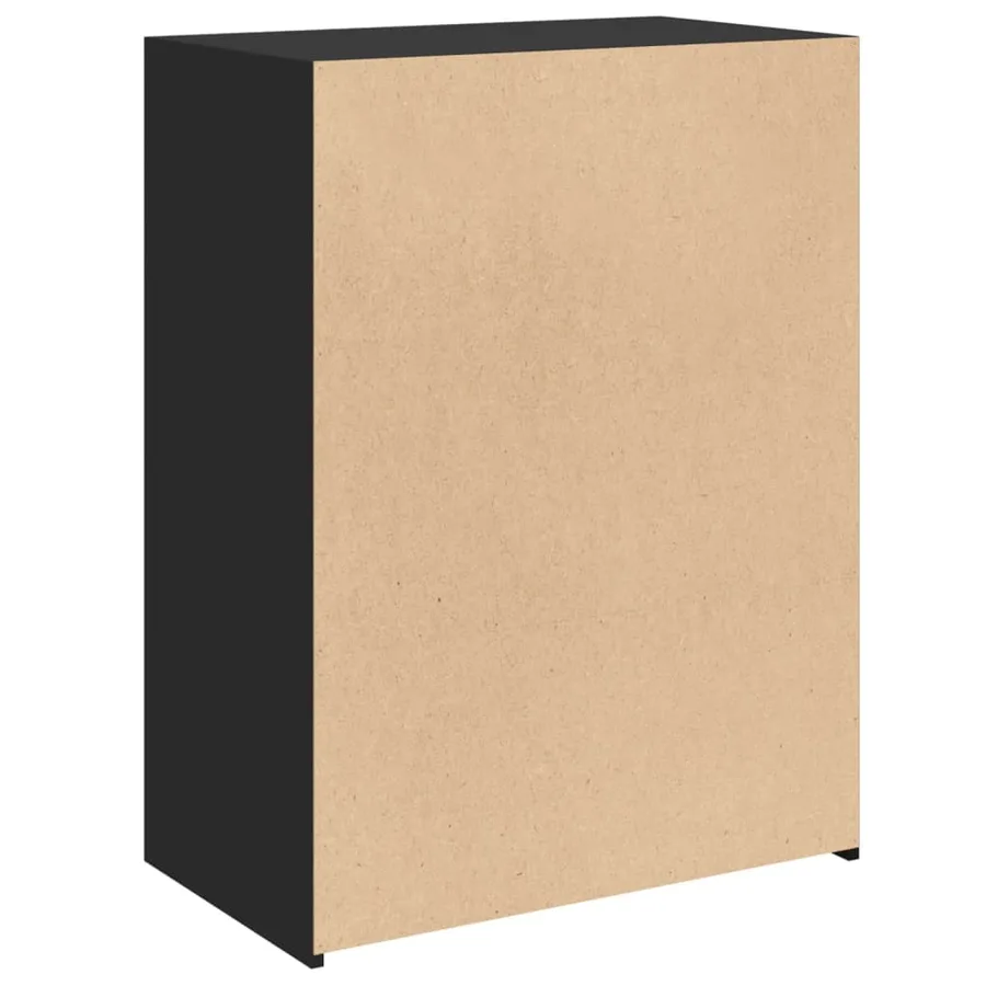 Buffet noir 70x41x93 cm bois d'ingénierie - 6
