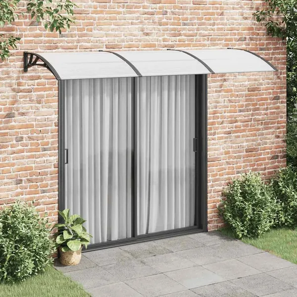 Auvent de porte Noir 300x100 cm Polycarbonate