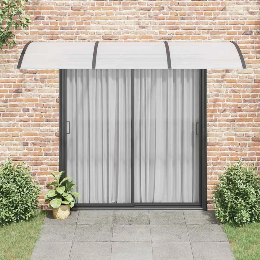 Auvent de porte Noir 300x100 cm Polycarbonate - 3