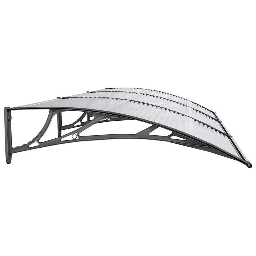 Auvent de porte Noir 300x100 cm Polycarbonate - 5