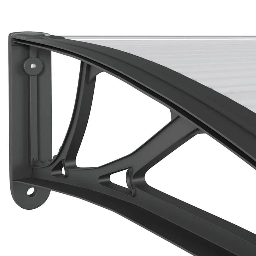 Auvent de porte Noir 300x100 cm Polycarbonate - 6