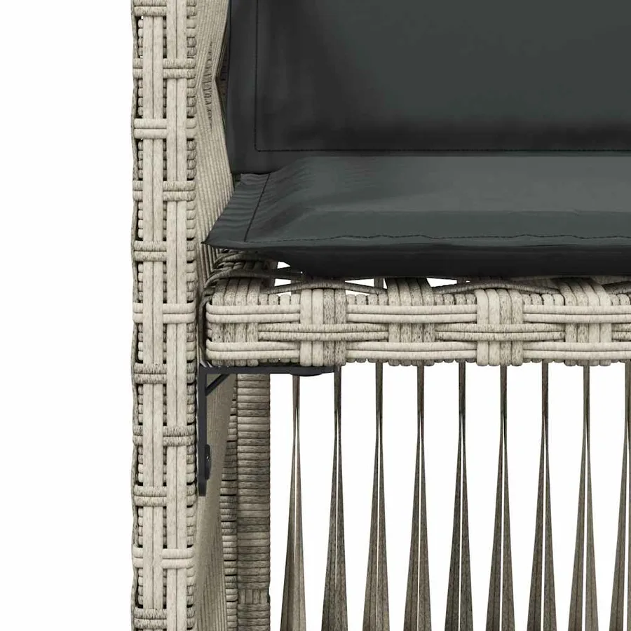 Chaises de jardin avec coussins lot de 4 gris clair poly rotin - 9