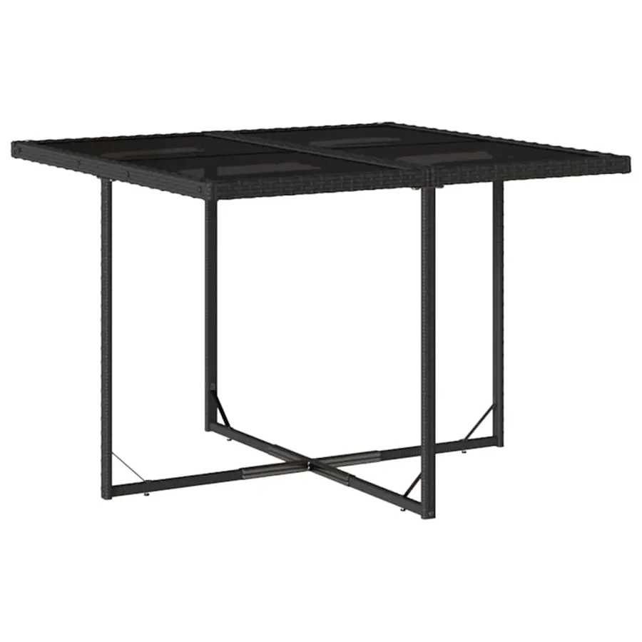 Ensemble à manger de jardin 9pcs coussins noir résine tressée - 3