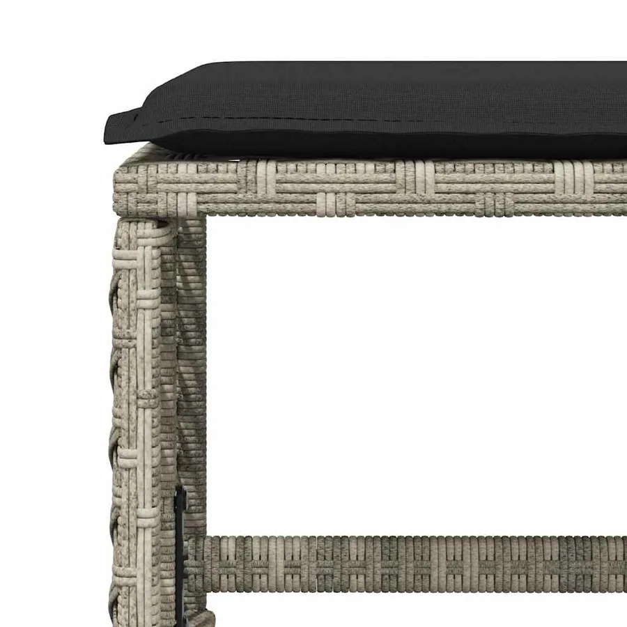 Tabourets de jardin et coussins lot de 4 gris clair 41x41x36 cm - 8