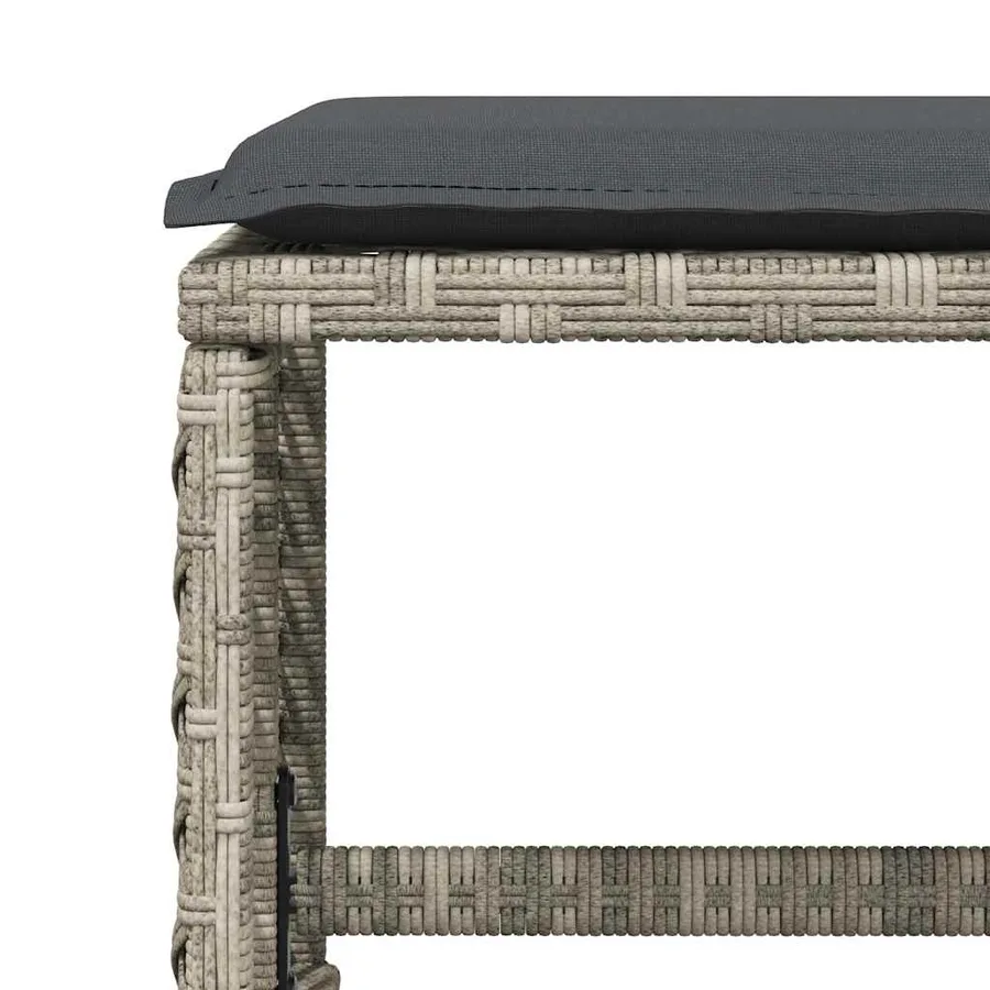 Ensemble à manger de jardin et coussins 15 pcs gris clair rotin - 10