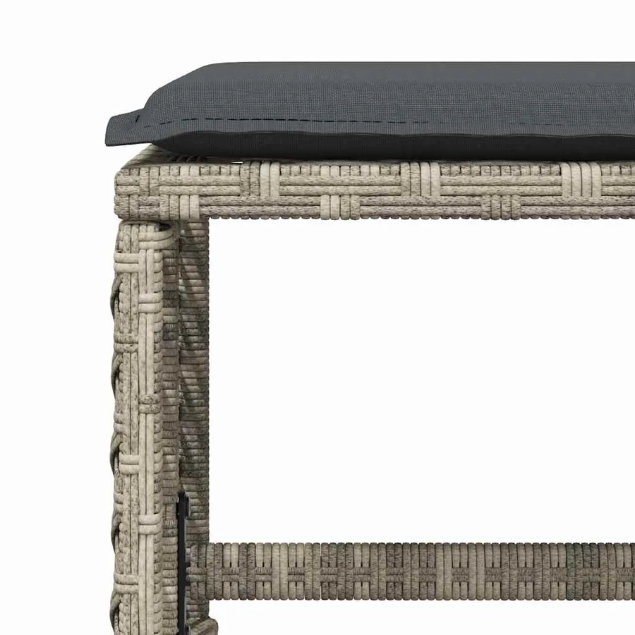 Ensemble à manger de jardin et coussins 9 pcs gris clair rotin - 10