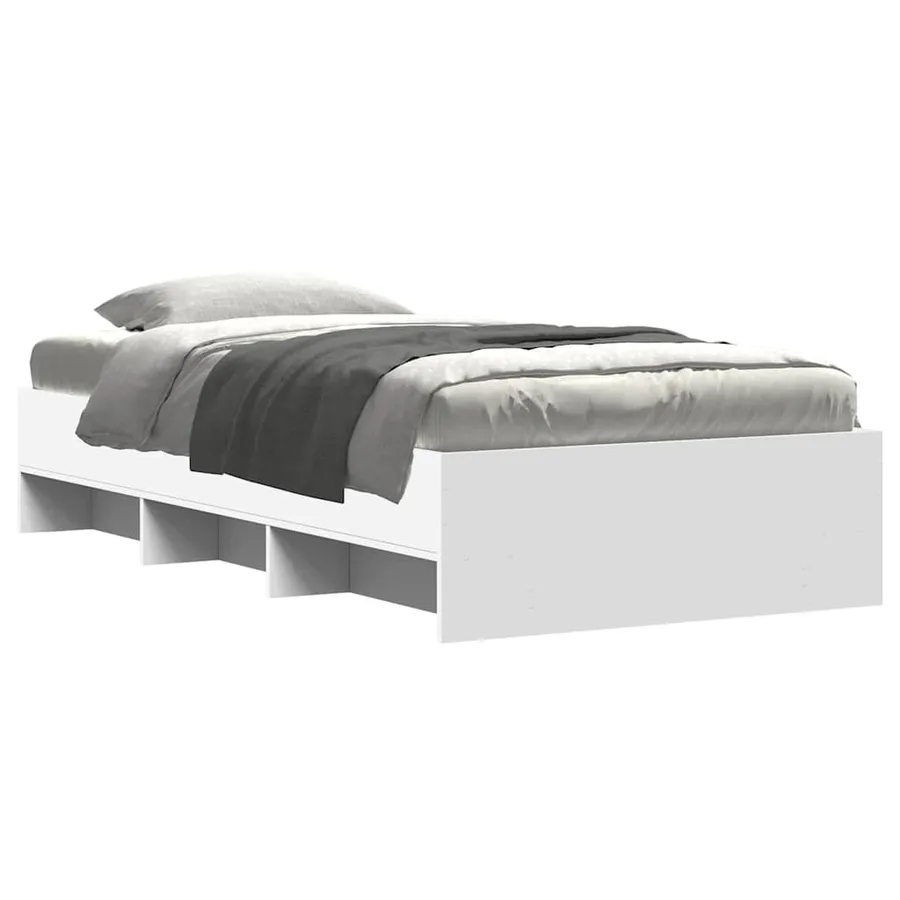 Cadre de lit sans matelas blanc 75x190 cm bois d'ingénierie - 3