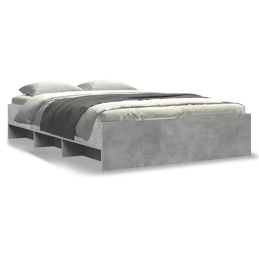 Cadre de lit sans matelas gris béton 120x190 cm bois ingénierie - 2