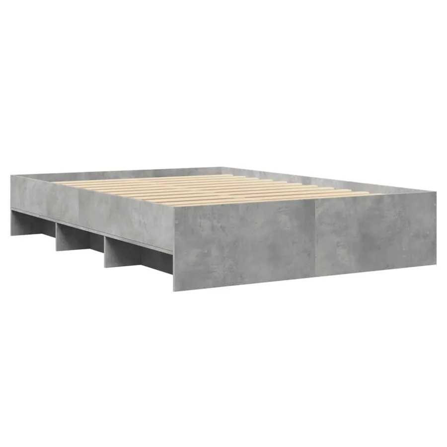 Cadre de lit sans matelas gris béton 120x190 cm bois ingénierie - 7
