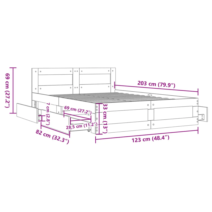 Cadre de lit avec tête de lit sans matelas blanc 120x200 cm - 11