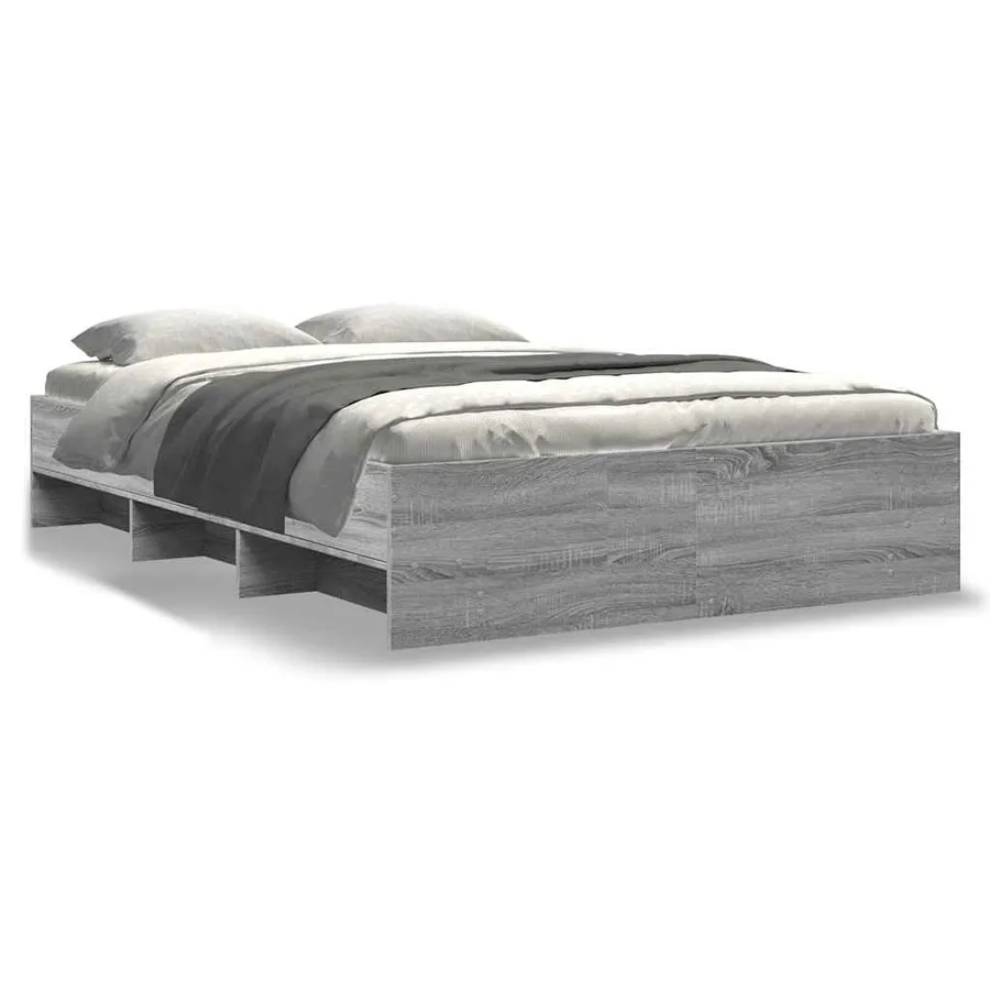 Cadre de lit sans matelas sonoma gris 120x190 cm - 2