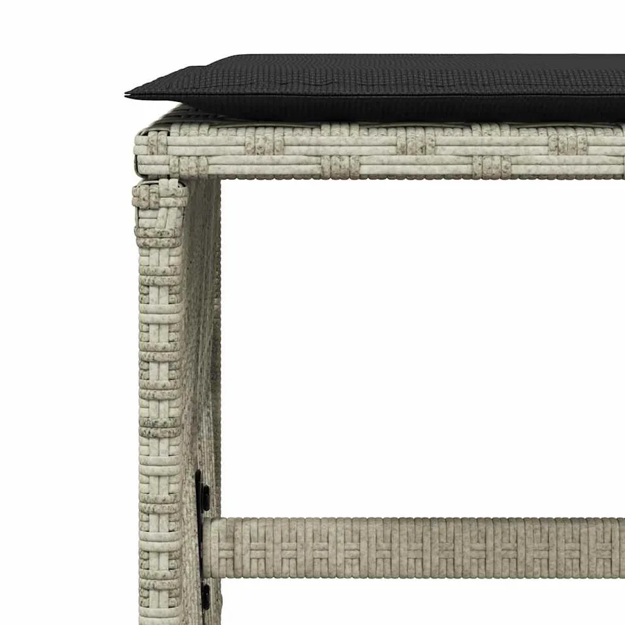Ensemble à manger de jardin et coussins 9 pcs gris clair rotin - 10