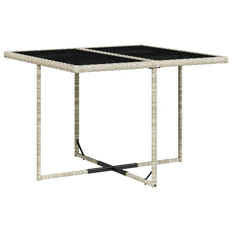 Ensemble à manger de jardin et coussins 9 pcs gris clair rotin - 4