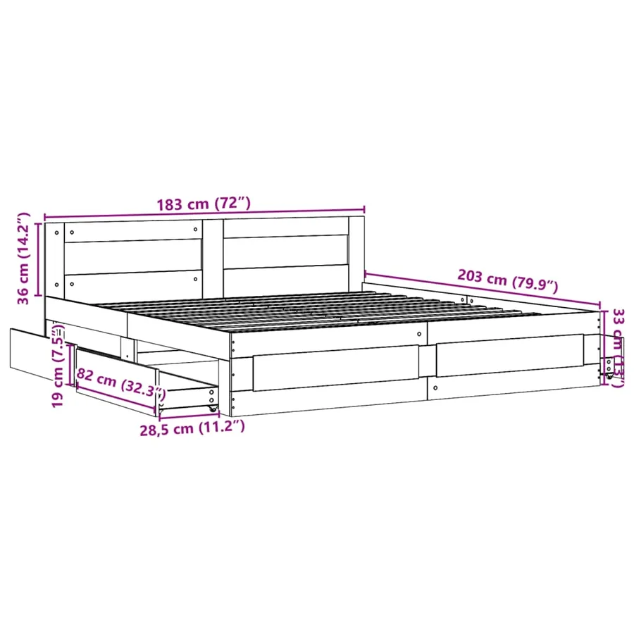 Cadre de lit avec tête de lit sans matelas blanc 180x200 cm - 11