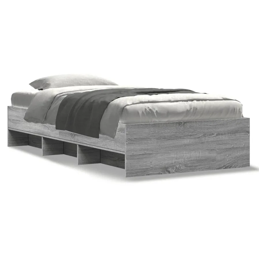Cadre de lit sans matelas sonoma gris 75x190 cm - 2